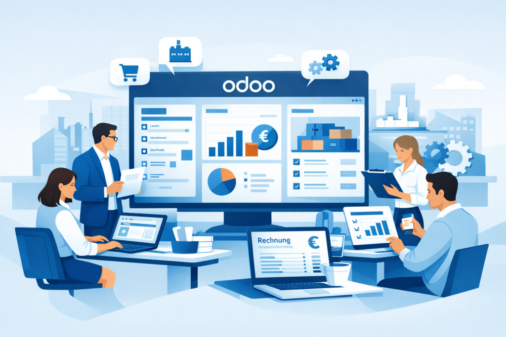 Warum Odoo die ideale ERP-Lösung für KMU ist: skalierbar, kosteneffizient und modular. Entdecken Sie die wichtigsten Odoo Vorteile für den Mittelstand.