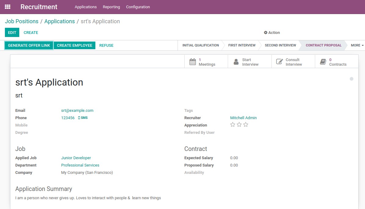 Managing Recruitments With Odoo