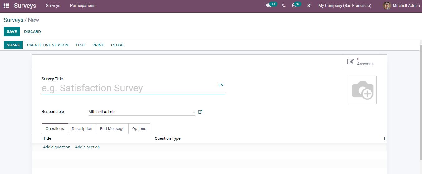 How to add Survey Questions for Evaluation in Odoo