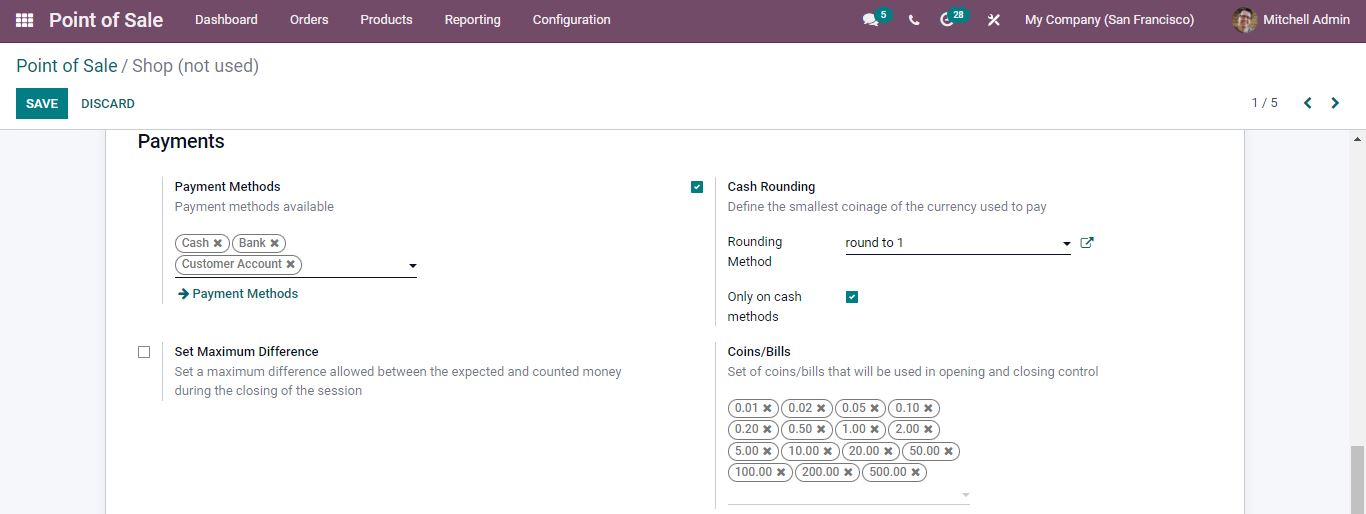 Rounding Method up in Odoo Point of Sale