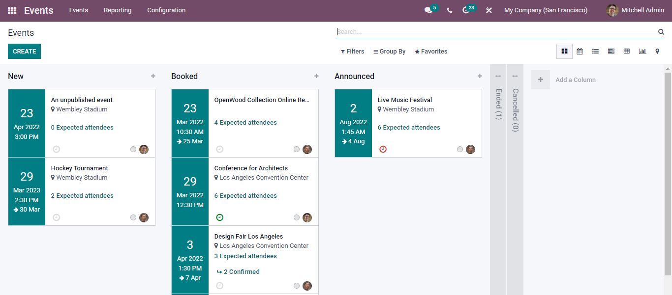 Events in Odoo 15