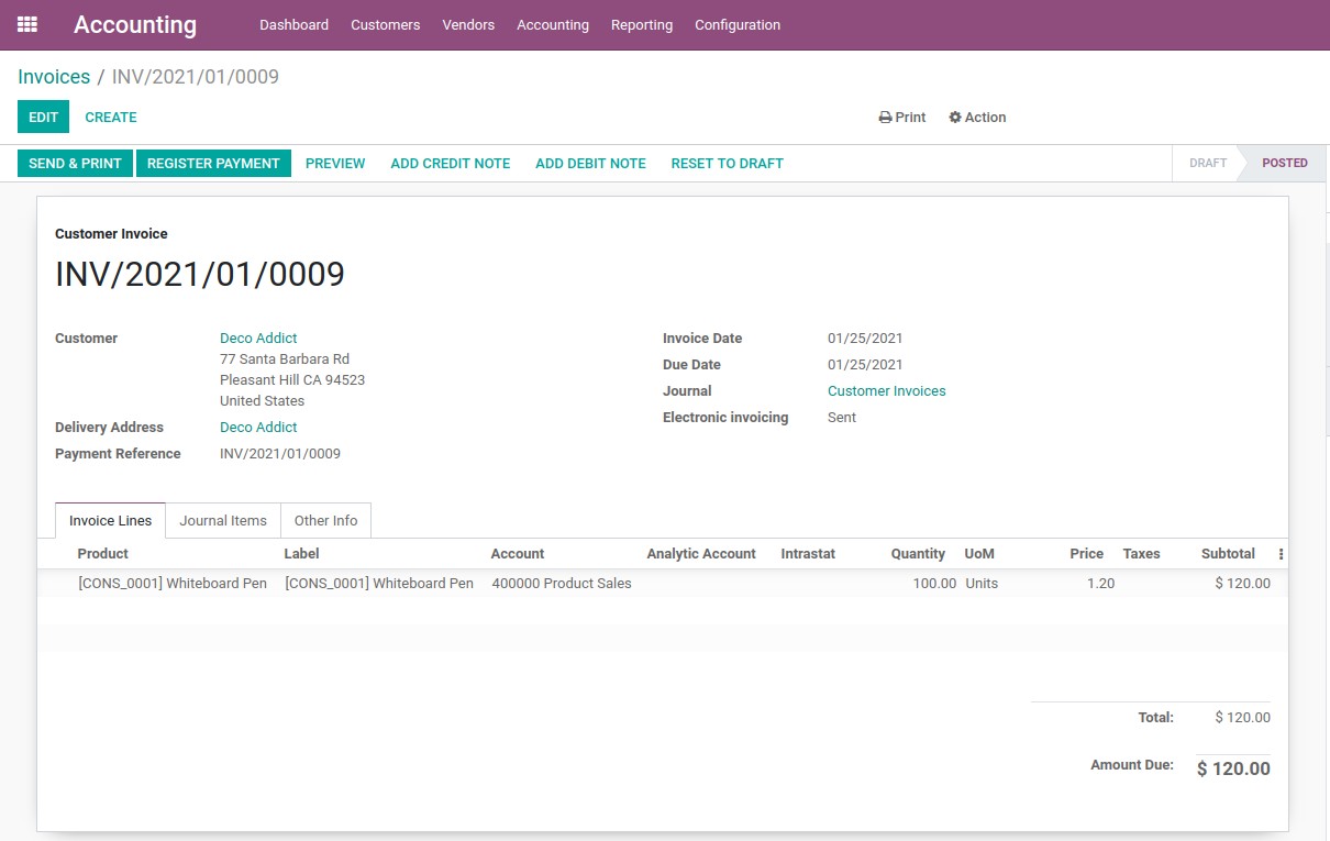 Customer Invoice to Collecting Payments in Odoo