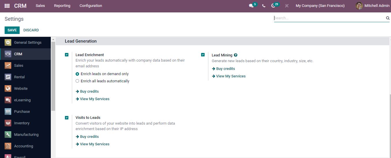 Lead Mining Request in Odoo CRM