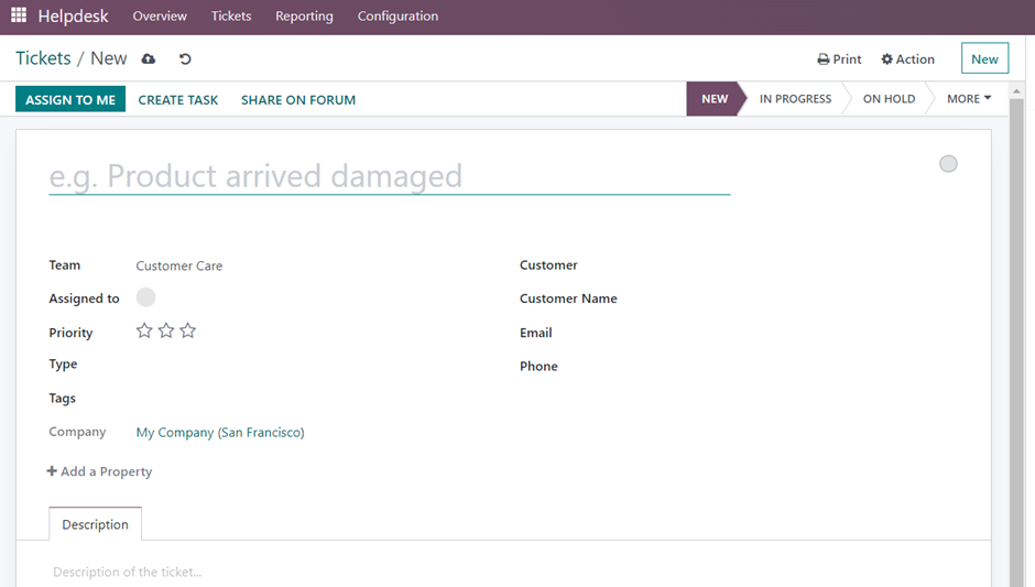 Ticket Management System in Odoo