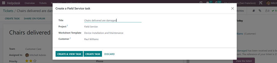 Ticket Management System in Odoo