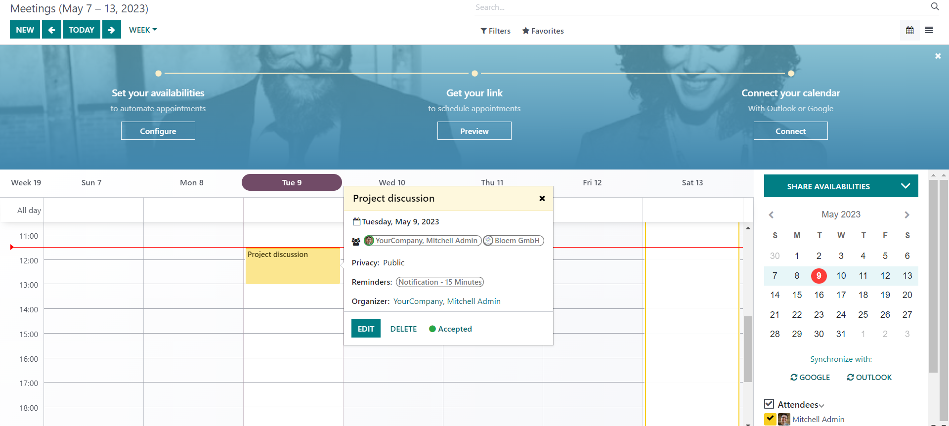 Scheduling in Odoo