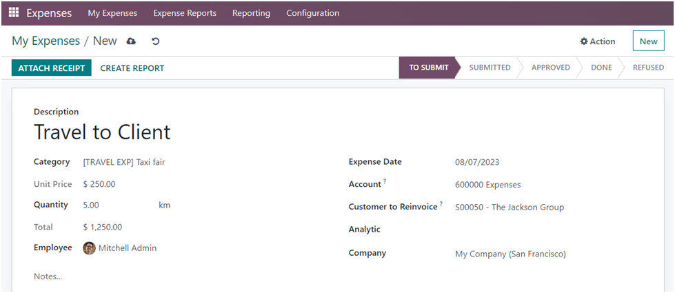 Expenses Module in Odoo