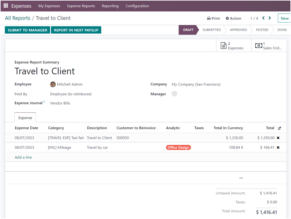 Expenses Module in Odoo