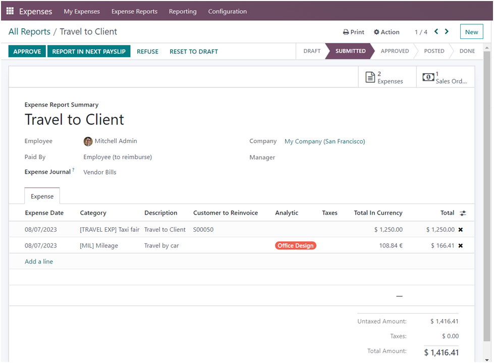 Expenses Module in Odoo