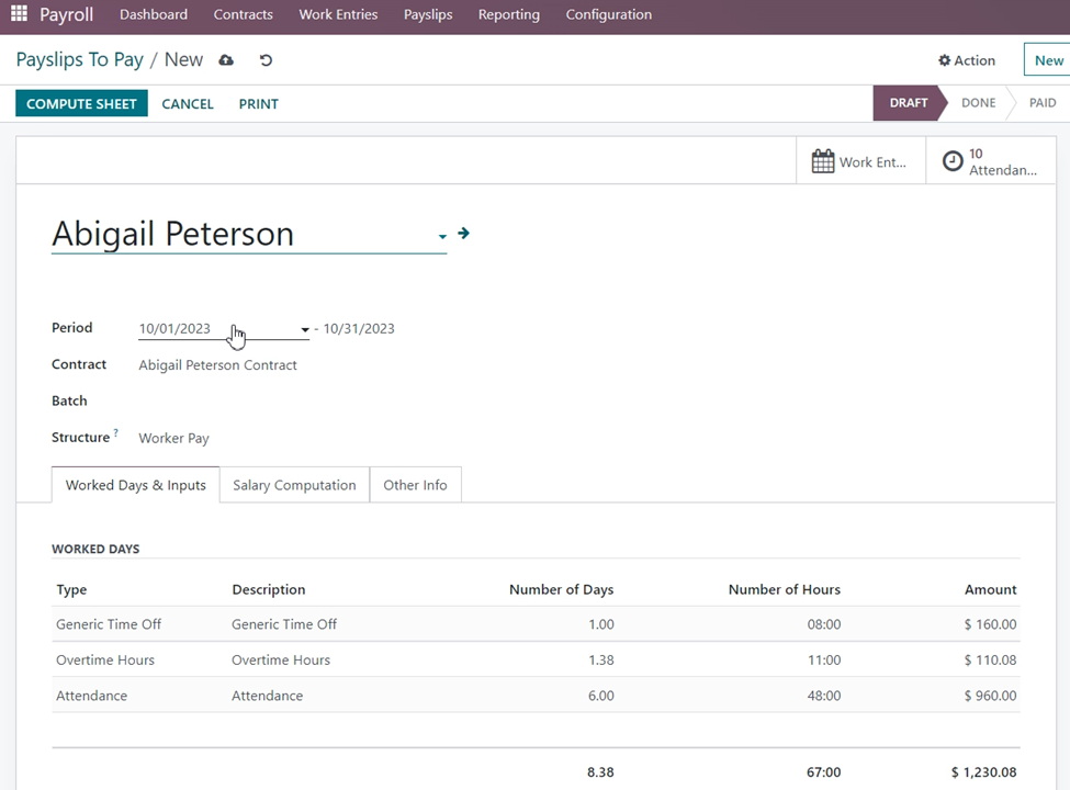Attendance in Odoo 16