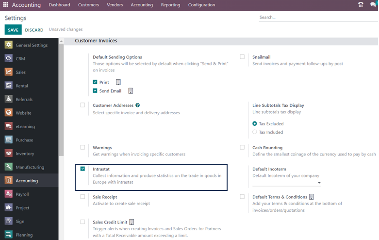 Intrastat in Odoo 16