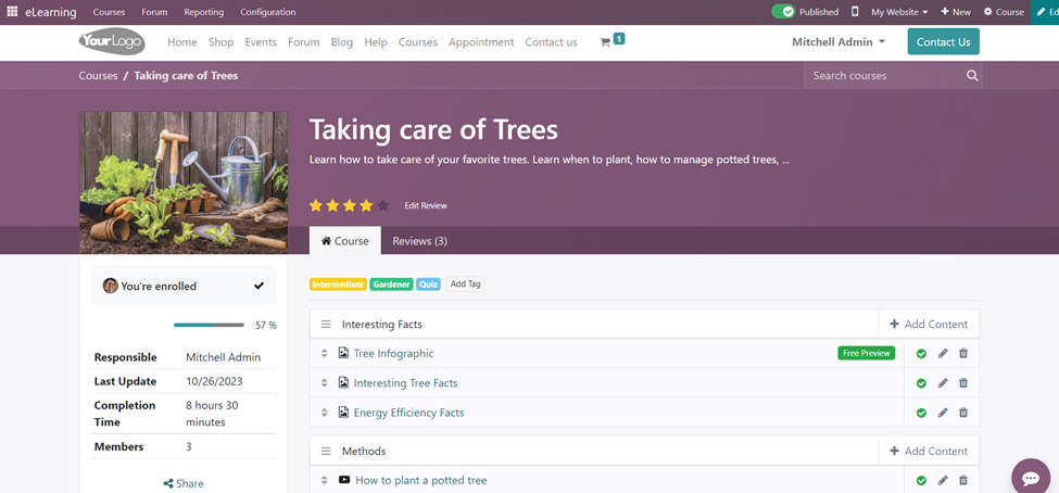 E-Learning Module in Odoo 16