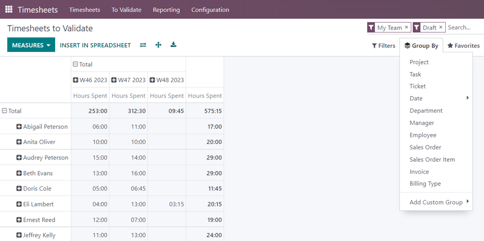 Timesheets in Odoo 16