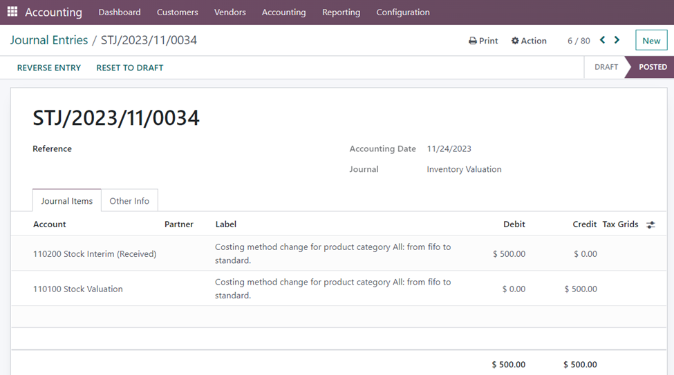 Journal Entries in Odoo 16