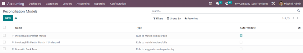 Reconciliation models in Odoo 16