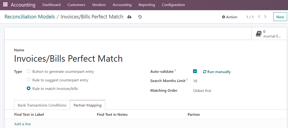 Reconciliation models in Odoo 16