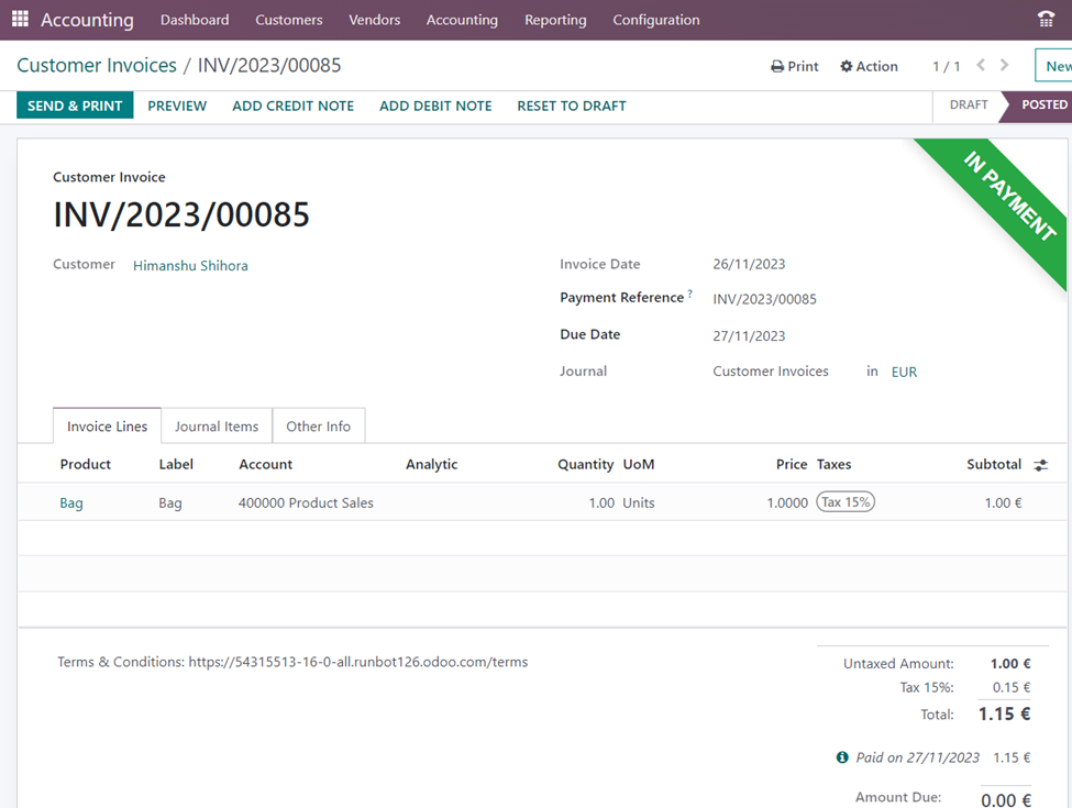 Odoo 16 Accounting Application