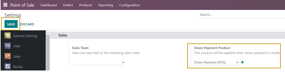 Down payments in Odoo 16