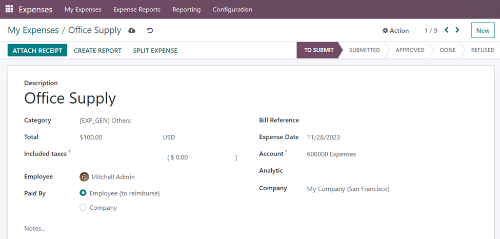 Employee Expenses in Odoo 16