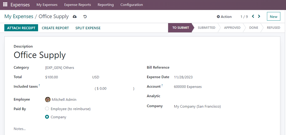 Employee Expenses in Odoo 16