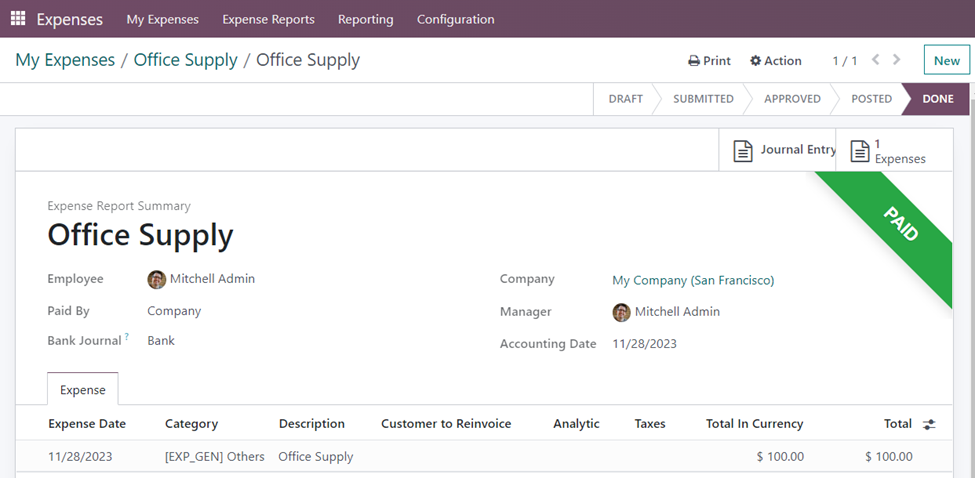 Employee Expenses in Odoo 16