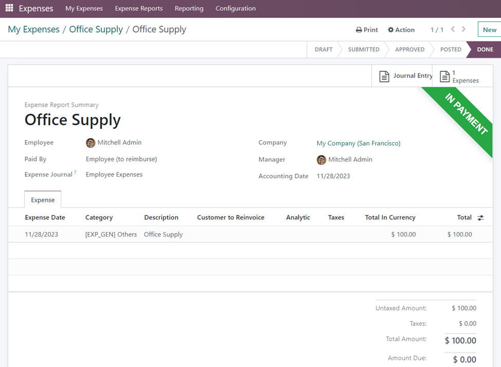 Employee Expenses in Odoo 16