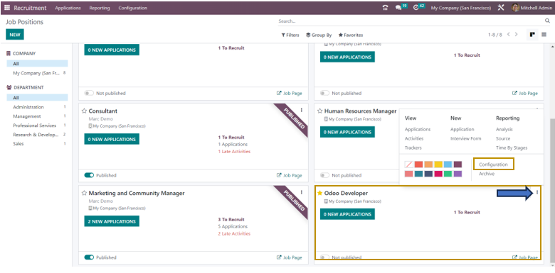 Recruitment in Odoo 16