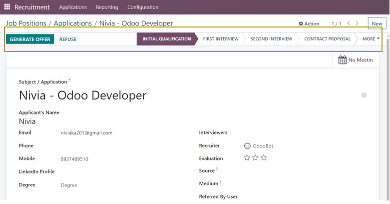 Recruitment in Odoo 16