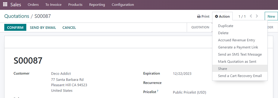 Odoo 16 Sales