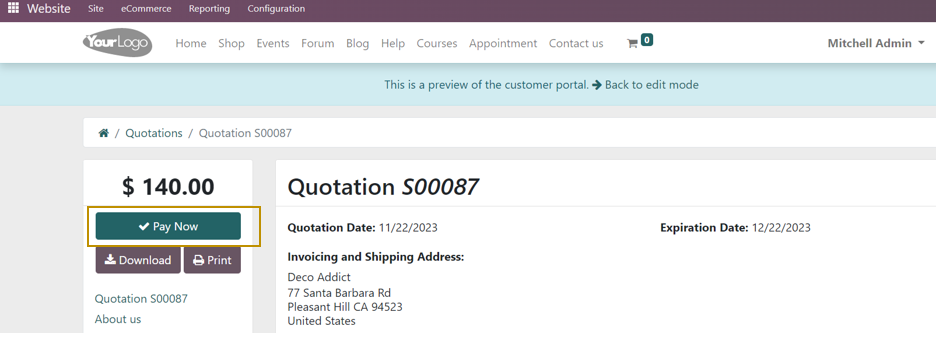 Odoo 16 Sales