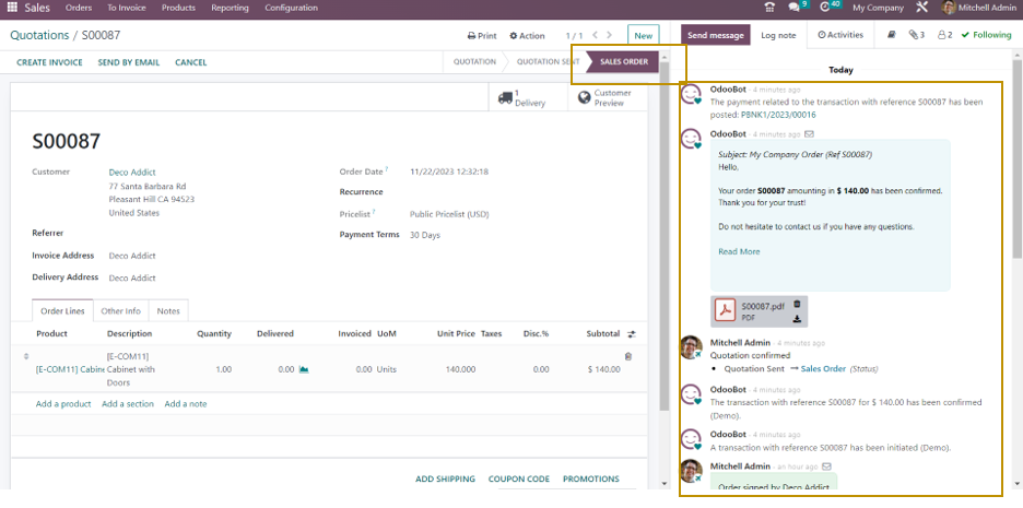 Odoo 16 Sales