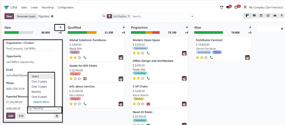 Recurring plans Odoo 17