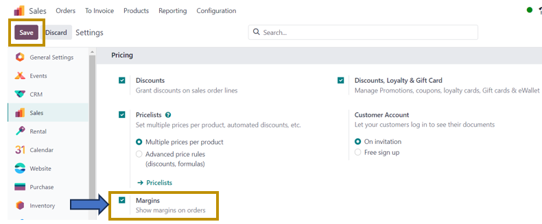 Odoo 17 Margin Tracking