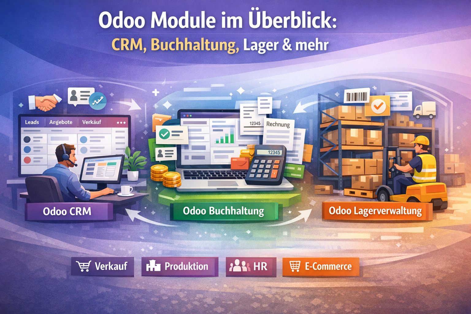 Odoo Module im Überblick: CRM, Buchhaltung, Lager & mehr