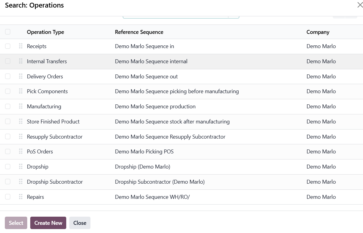 Operation Types in Odoo 19