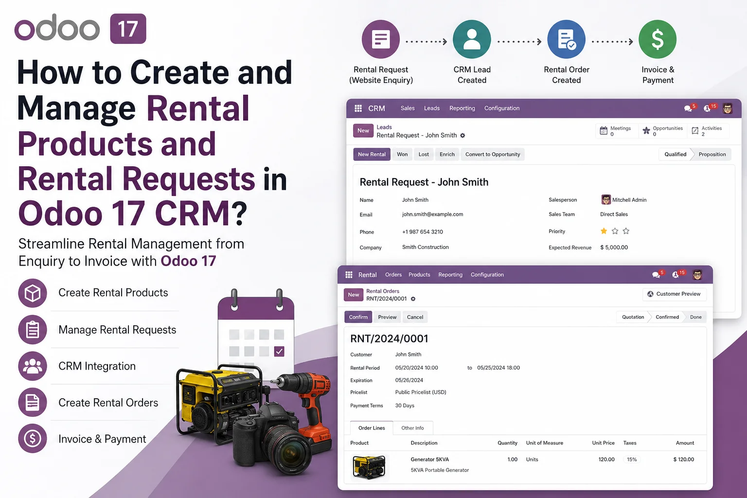 How to Create & Manage Rental Products in Odoo 17 CRM