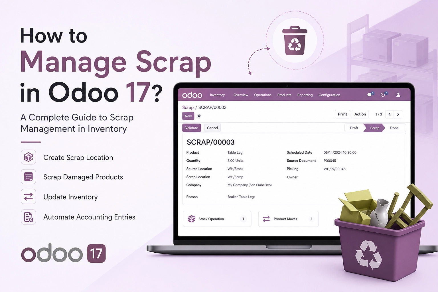 How to Manage Scrap in Odoo 17 | Complete Inventory Guide