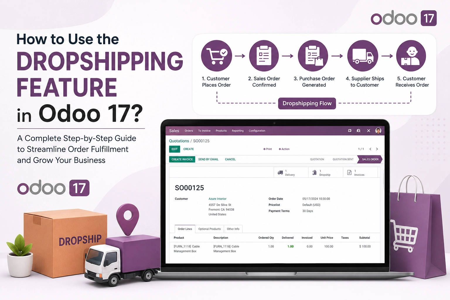 How to Use the Dropshipping Feature in Odoo 17