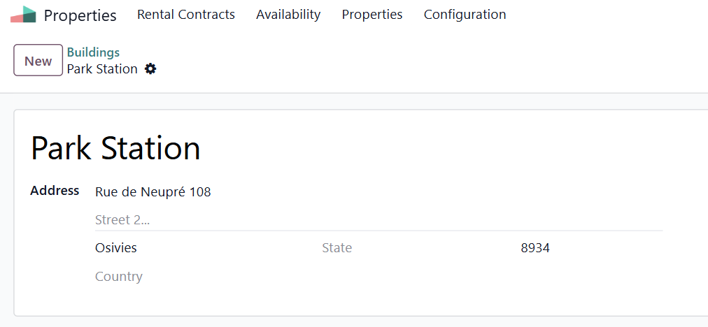 Creating a building in Odoo Property Management