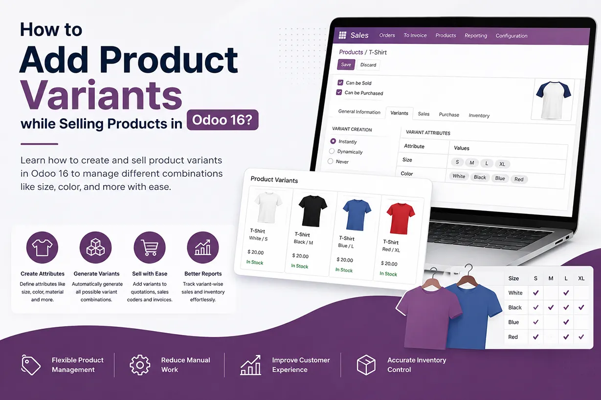 How to Add Product Variants while Selling Products in Odoo 16